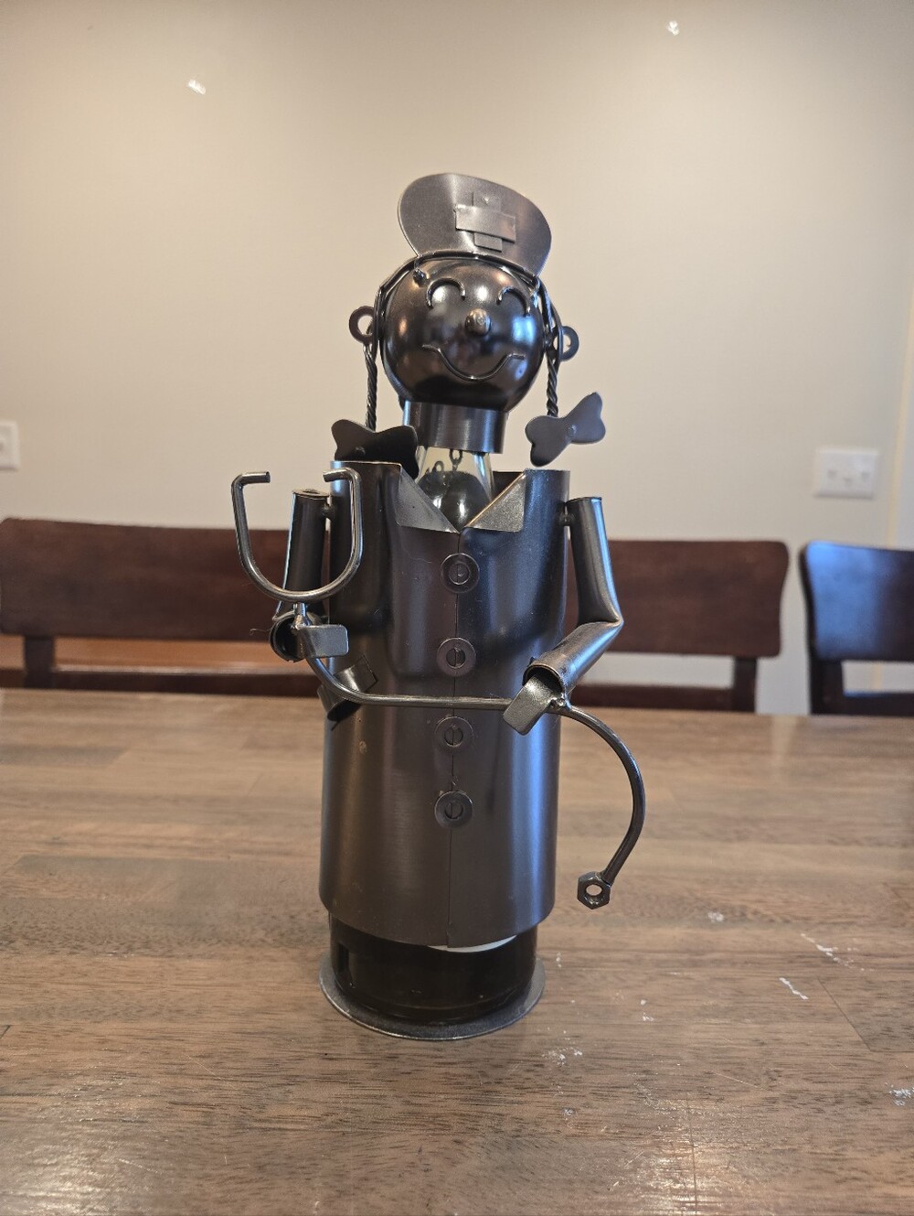 Decorative Metal Nurse Wine Bottle Holder